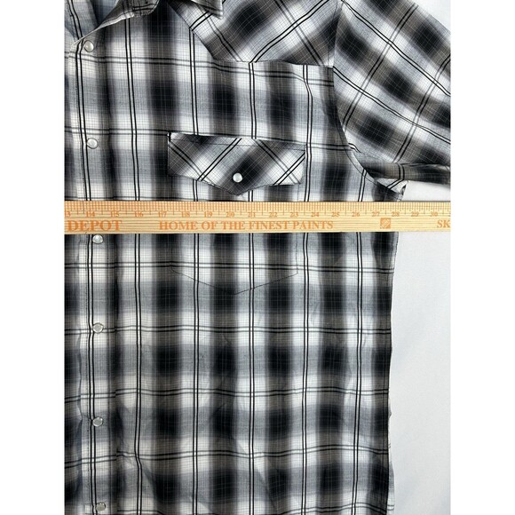 Cowboy Legend Western Shirt Men's Size 3XL Pearl Snap Button Up Plaid Black - Picture 5 of 7